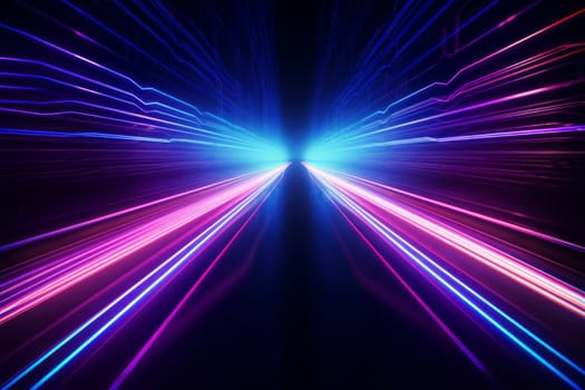 Futuristic and high-tech neon light patterns and futuristic elements. Generative AI