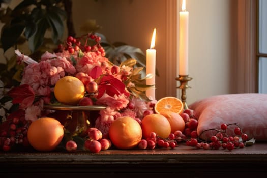 Gradient of warm oranges and pinks. Generative AI