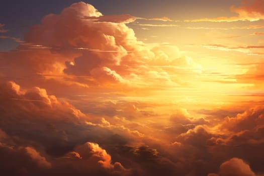 The sun shining through cloudy skies. Generative AI