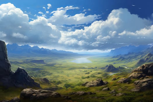 Rugged terrain and expansive skies. Generative AI