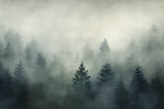 Tranquil with Misty Forest. Generative AI