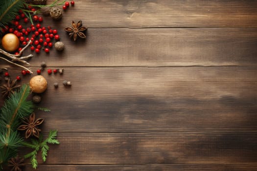 Vintage wooden background with holiday recipe. Generative AI