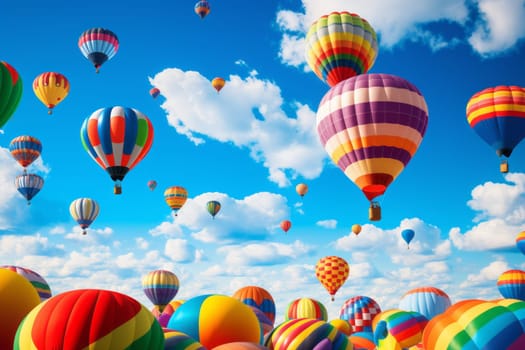Colorful Balloon Festival Blue Sky. Generative AI