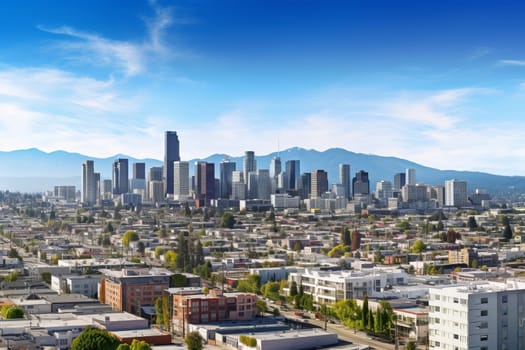 Clear Day Aerial Cityscape. Generative AI