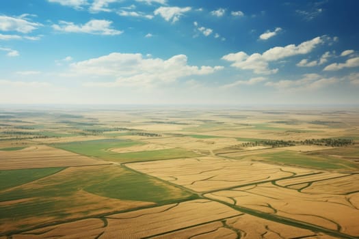 Farmland Aerial View Landscape. Generative AI