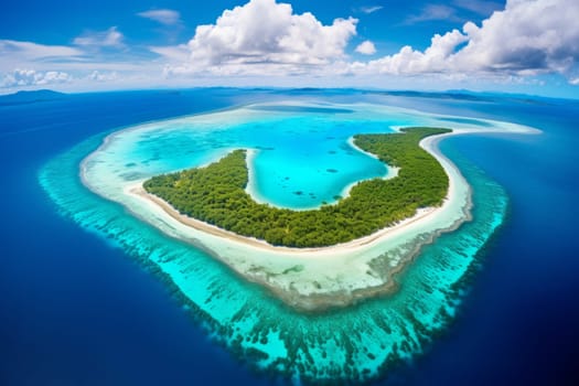 Pristine Coral Atoll Landscape. Generative AI