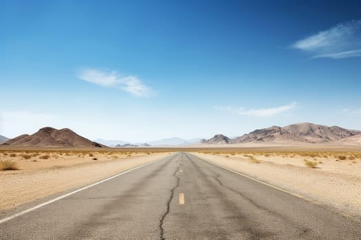 Stark Desert Road Landscape. Generative AI