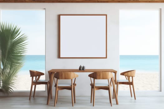 Coastal Cafe Frame Mock-up. Generative AI