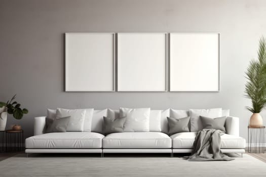 Modern Gallery Wall Frame Template. Generative AI