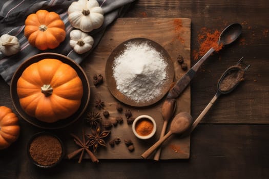 Rustic Kitchen Pumpkin Mockup. Generative AI
