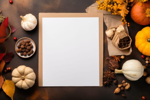 Fall Recipe Card Mockup. Generative AI
