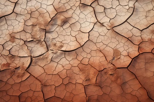 Close-up of parched soil. Generative AI