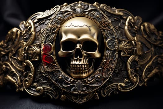 Pirate's Distinctive Belt Buckle. Generative AI