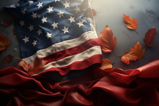 Patriot Day Memorial with Flag. Generative AI