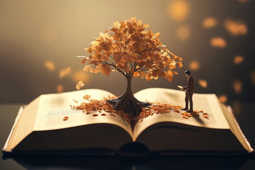 Self-Help Book Reading Background. Generative AI