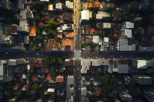 Aerial view showcasing the urban landscape. Generative AI