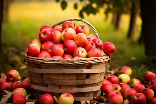 Arranging a basket of freshly picked apples. Generative AI