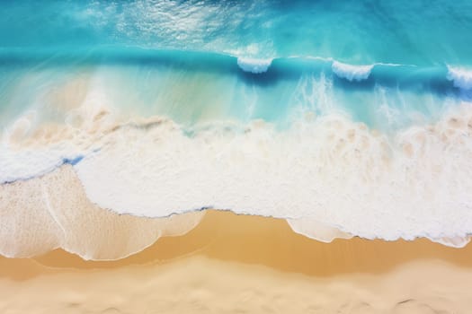 Aerial shot of a serene beach captured through the lens. Generative AI