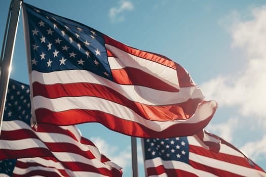 Flags Fluttering in the Wind. Generative AI