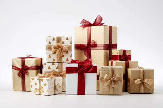 Christmas presents of various sizes and shapes. Generative AI