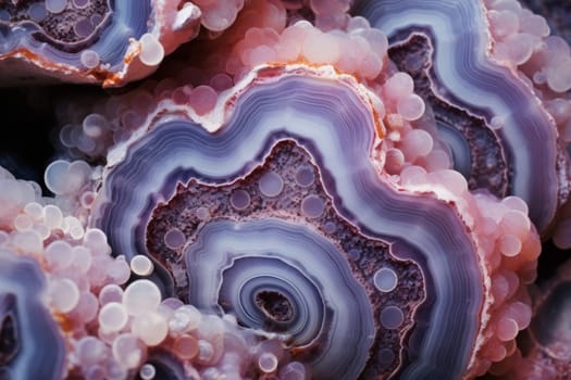 Close up of a purple and white substance. Generative AI
