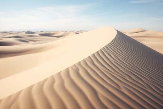 Wind-Sculpted Sand Dunes Landscape. Generative AI