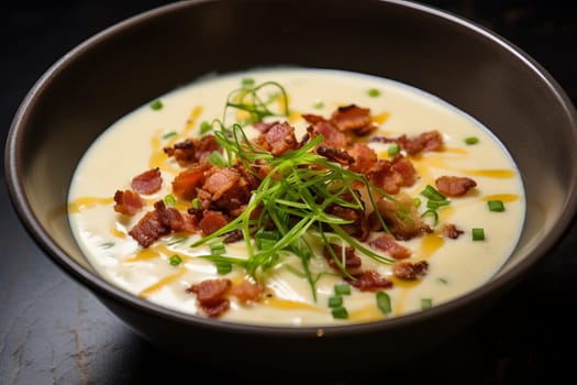 Crispy bacon bits sprinkled. Generative AI
