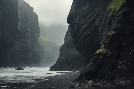 Rugged Coastal Cliffs Landscape. Generative AI