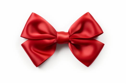 Red bow on a white background. Generative AI