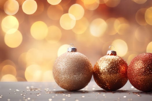 Glittering Christmas decorations backdrop.. Generative AI