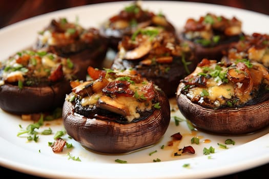 Gourmet bacon and blue cheese. Generative AI