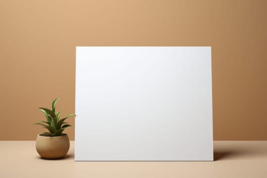 White box with a plant in it. Generative AI