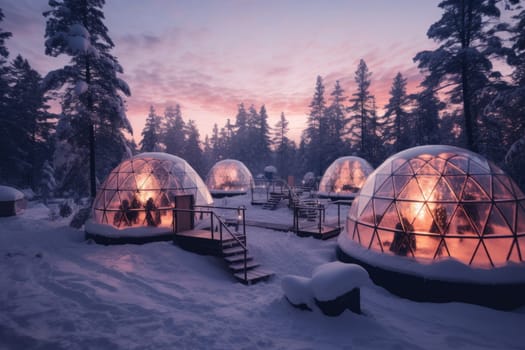 Heated Igloos and Domes for Winter Experiences. Generative AI