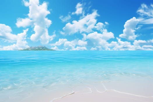 Tranquil Beach Scene with Gentle Waves. Generative AI