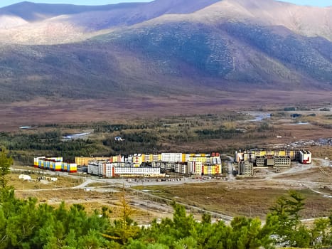City of Bilibino in Chukotka, Russia. Northern Russian city in the far east and north.