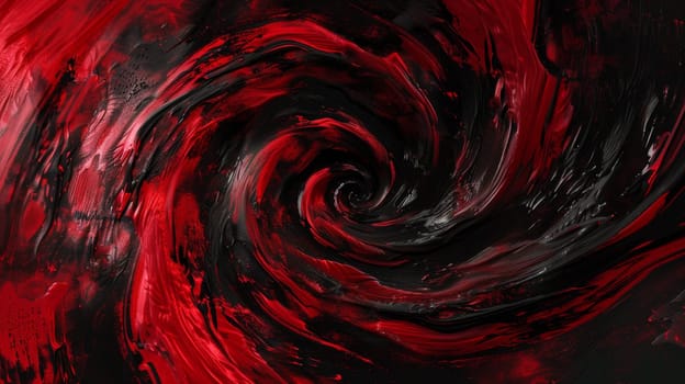 Witness the captivating allure of intertwining black and red hues, as fingers craft intricate swirls in an abstract tapestry of movement and emotion. This mesmerizing composition invites you to explore the dynamic interplay of color and form.