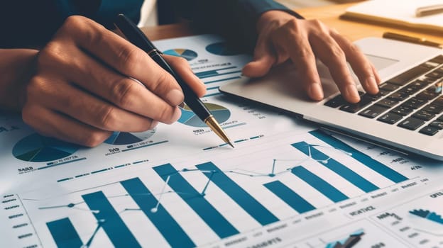 In this image, we delve into the realm of financial management, where audits and strategic analyses are paramount. A graphical representation of data showcases insights into accounting, marketing, and economic trends, guiding decisions for optimal investment, research, and profit generation.