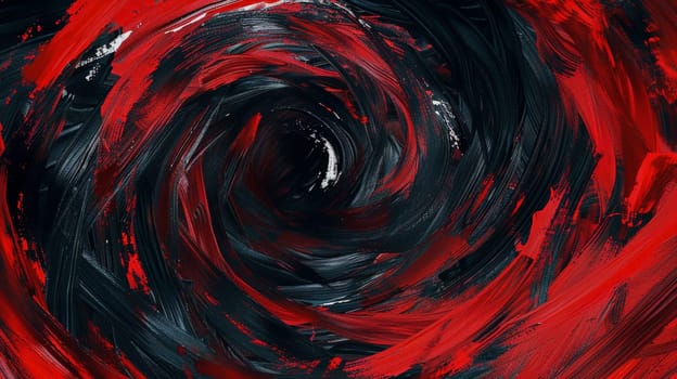 Witness the captivating allure of intertwining black and red hues, as fingers craft intricate swirls in an abstract tapestry of movement and emotion. This mesmerizing composition invites you to explore the dynamic interplay of color and form.