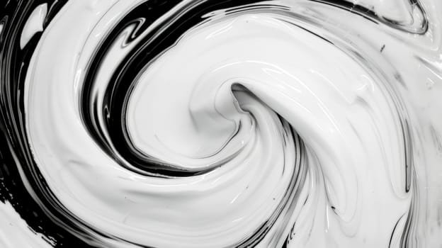 Discover the mesmerizing essence of swirling textures captured in black and white. This abstract composition showcases the dynamic motion of fingers creating intricate patterns, evoking a sense of fluidity and depth.