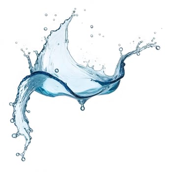 AI generated of a splash of blue clear water isolated on white