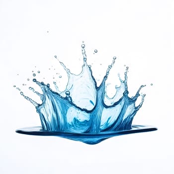 AI generated of a splash of blue clear water isolated on white