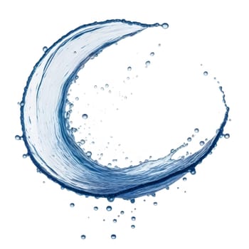 AI generated of a splash of blue clear water isolated on white