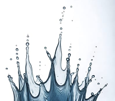 AI generated of a splash of blue clear water isolated on white