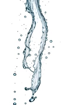 AI generated of a splash of blue clear water isolated on white