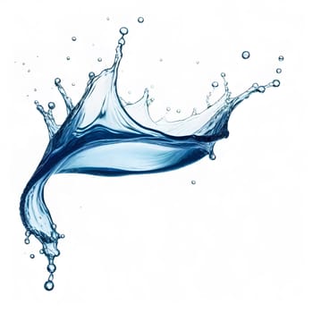 AI generated of a splash of blue clear water isolated on white