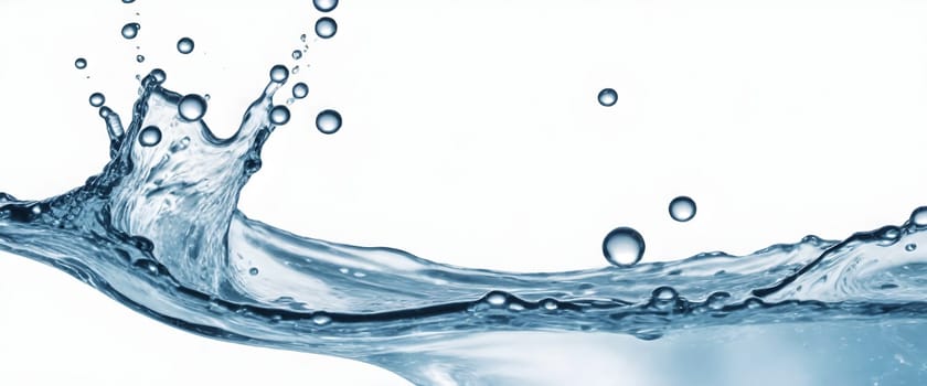 AI generated of a splash of blue clear water isolated on white