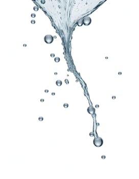 AI generated of a splash of blue clear water isolated on white