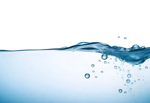 AI generated of a splash of blue clear water isolated on white