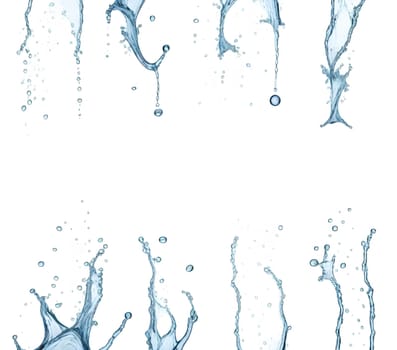 AI generated of a splash of blue clear water isolated on white