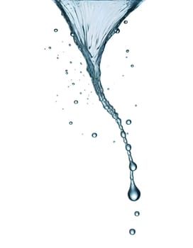 AI generated of a splash of blue clear water isolated on white